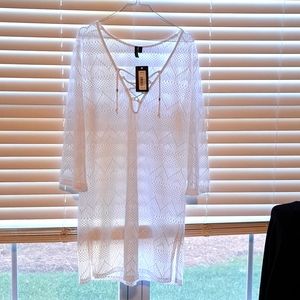 White bathing suit coverup xl brand new never worn